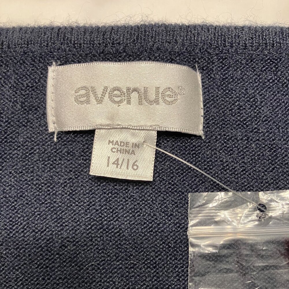 Avenue Womens Tank Top Sweater NWT Blue Size 14/16 - Picture 2 of 8